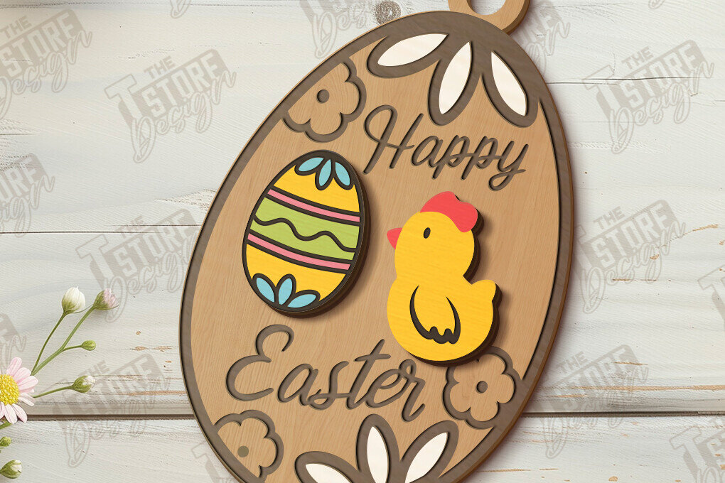 Σετ των 2 Intra απο ξύλο plywood  Χρώμα wenge 3mm-4mm πάχος - Πασχαλινή Πόρτα Γωνία | Πασχαλινό σχέδιο | CNC Δίασταση 15x15 cm INTRAFABR-38985978