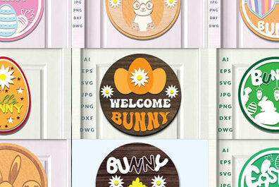 Σετ των 2 Intra απο ξύλο plywood  Χρώμα wenge 3mm-4mm πάχος - Πασχαλινή κρεμάστρα πόρτας Bundle Δίασταση 15x15 cm INTRAFABR-125129409