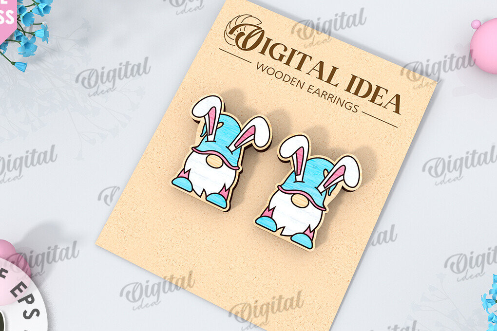 Σετ των 3 Intra απο ξύλο plywood  Χρώμα wenge 3mm-4mm πάχος - Πασχαλινά σκουλαρίκια με λέιζερ. Άνοιξη Δίασταση 3x3 cm INTRAFABR-79071858