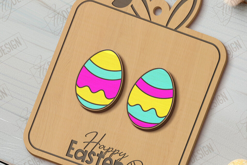 Σετ των 3 Intra απο ξύλο plywood  Χρώμα wenge 3mm-4mm πάχος - Πασχαλινά Σκουλαρίκια | Ανοιξιάτικο Σχέδιο |Διακοπές Δίασταση 3x3 cm INTRAFABR-102484318