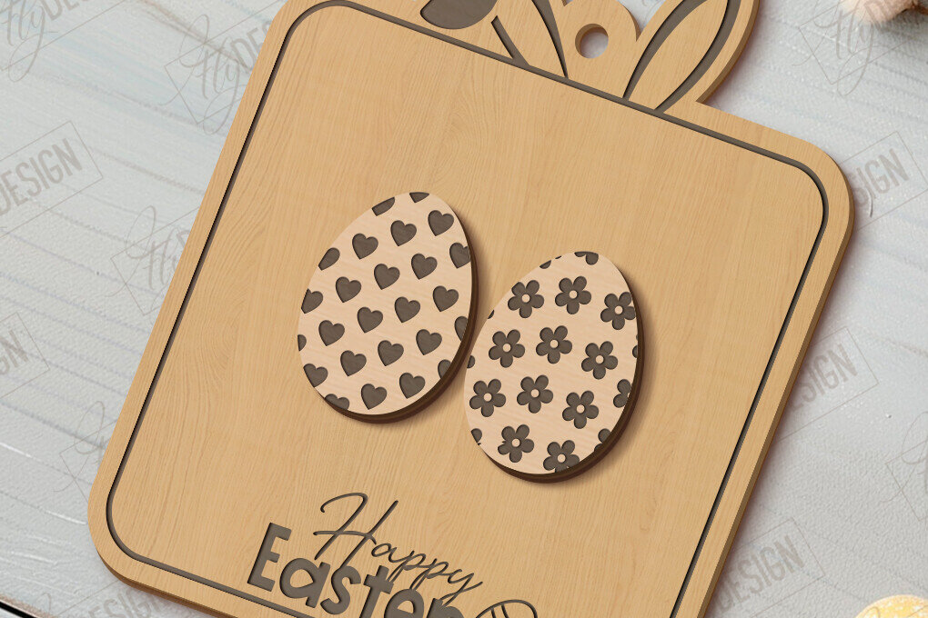 Σετ των 3 Intra απο ξύλο plywood  Χρώμα wenge 3mm-4mm πάχος - Πασχαλινά Σκουλαρίκια | Ανοιξιάτικο Σχέδιο |Διακοπές Δίασταση 3x3 cm INTRAFABR-102546911