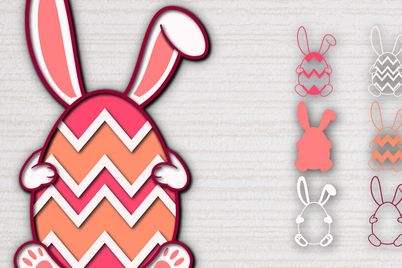 Σετ των 2 Intra απο ξύλο plywood  Χρώμα wenge 3mm-4mm πάχος - Πασχαλινό αυγό 3D Χαρτί κοπής Πολυστρωματικό Δίασταση 15x15 cm INTRAFABR-103491891