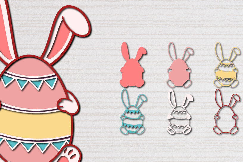 Σετ των 2 Intra απο ξύλο plywood  Χρώμα wenge 3mm-4mm πάχος - Πασχαλινό αυγό 3D Χαρτί κοπής Πολυστρωματικό Δίασταση 15x15 cm INTRAFABR-103500442