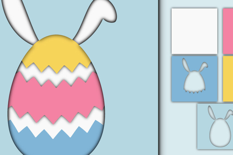 Σετ των 2 Intra απο ξύλο plywood  Χρώμα wenge 3mm-4mm πάχος - Πασχαλινό αυγό 3D Χαρτί κοπής Πολυστρωματικό Δίασταση 15x15 cm INTRAFABR-103520605