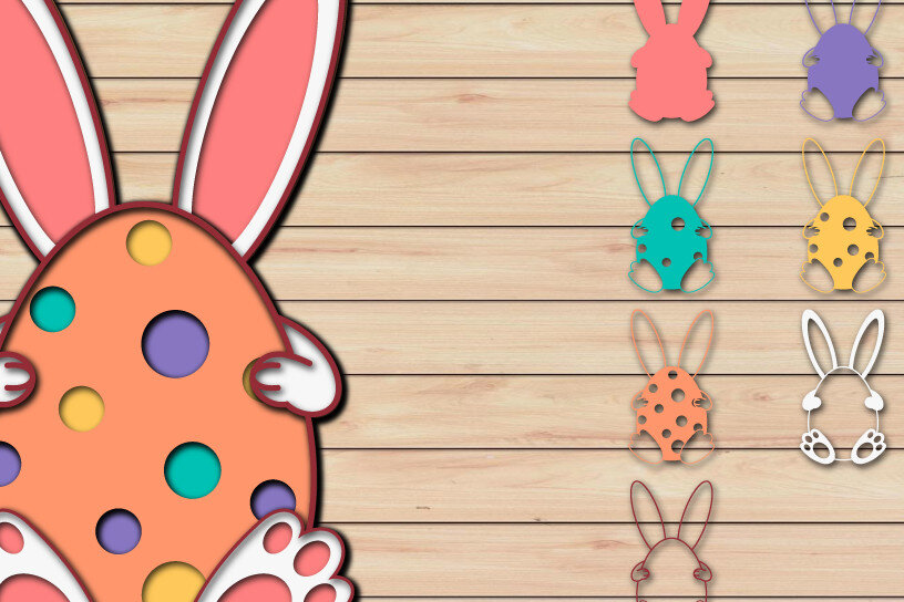 Σετ των 2 Intra απο ξύλο plywood  Χρώμα wenge 3mm-4mm πάχος - Πασχαλινό αυγό 3D Χαρτί κοπής Πολυστρωματικό Δίασταση 15x15 cm INTRAFABR-103520903