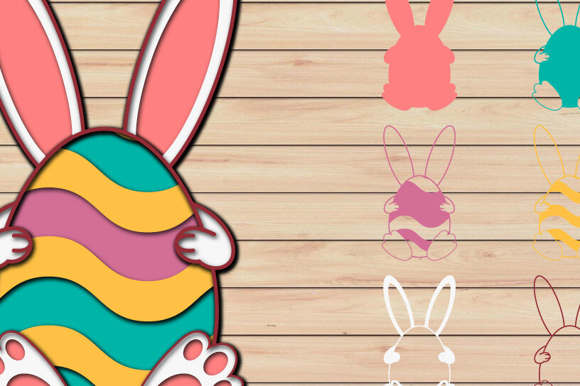 Σετ των 2 Intra απο ξύλο plywood  Χρώμα wenge 3mm-4mm πάχος - Πασχαλινό αυγό 3D Χαρτί κοπής Πολυστρωματικό Δίασταση 15x15 cm INTRAFABR-103491331