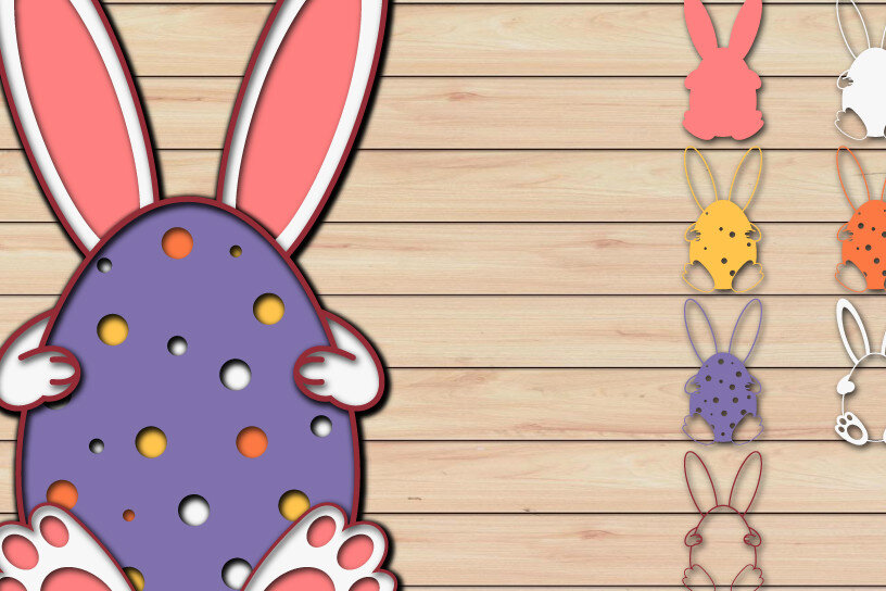 Σετ των 2 Intra απο ξύλο plywood  Χρώμα wenge 3mm-4mm πάχος - Πασχαλινό αυγό 3D Χαρτί κοπής Πολυστρωματικό Δίασταση 15x15 cm INTRAFABR-106765152