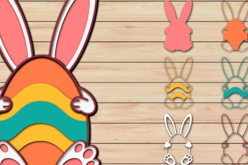 Σετ των 2 Intra απο ξύλο plywood  Χρώμα wenge 3mm-4mm πάχος - Πασχαλινό αυγό 3D Χαρτί κοπής Πολυστρωματικό Δίασταση 15x15 cm INTRAFABR-106765159