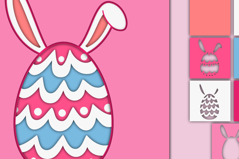 Σετ των 2 Intra απο ξύλο plywood  Χρώμα wenge 3mm-4mm πάχος - Πασχαλινό αυγό 3D Χαρτί κοπής Πολυστρωματικό Δίασταση 15x15 cm INTRAFABR-102820217