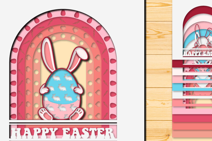 Σετ των 2 Intra απο ξύλο plywood  Χρώμα wenge 3mm-4mm πάχος - Πασχαλινό αυγό 3D Χαρτί κοπής Πολυστρωματικό Δίασταση 15x15 cm INTRAFABR-108322591