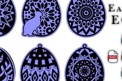 Σετ των 2 Intra απο ξύλο plywood  Χρώμα wenge 3mm-4mm πάχος - Πασχαλινό αυγό Δίασταση 15x15 cm INTRAFABR-108358924