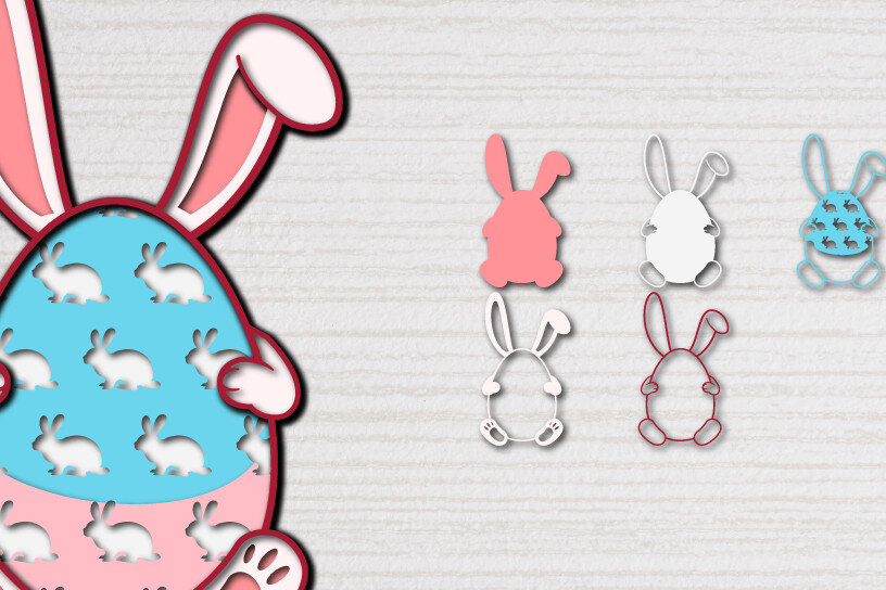 Σετ των 2 Intra απο ξύλο plywood  Χρώμα wenge 3mm-4mm πάχος - Πασχαλινό αυγό Δίασταση 15x15 cm INTRAFABR-108358914