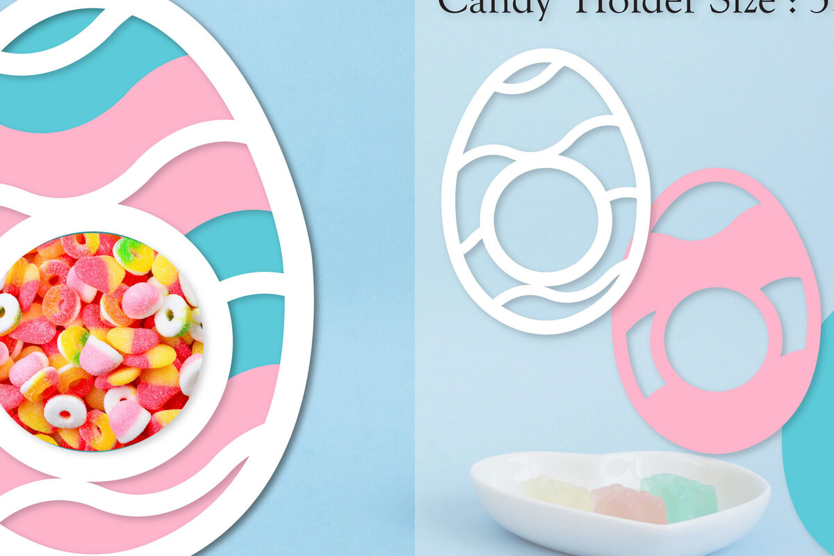 Σετ των 2 Intra απο ξύλο plywood  Χρώμα wenge 3mm-4mm πάχος - Easter Egg Candy Dome Horder Δίασταση 15x15 cm INTRAFABR-122964458