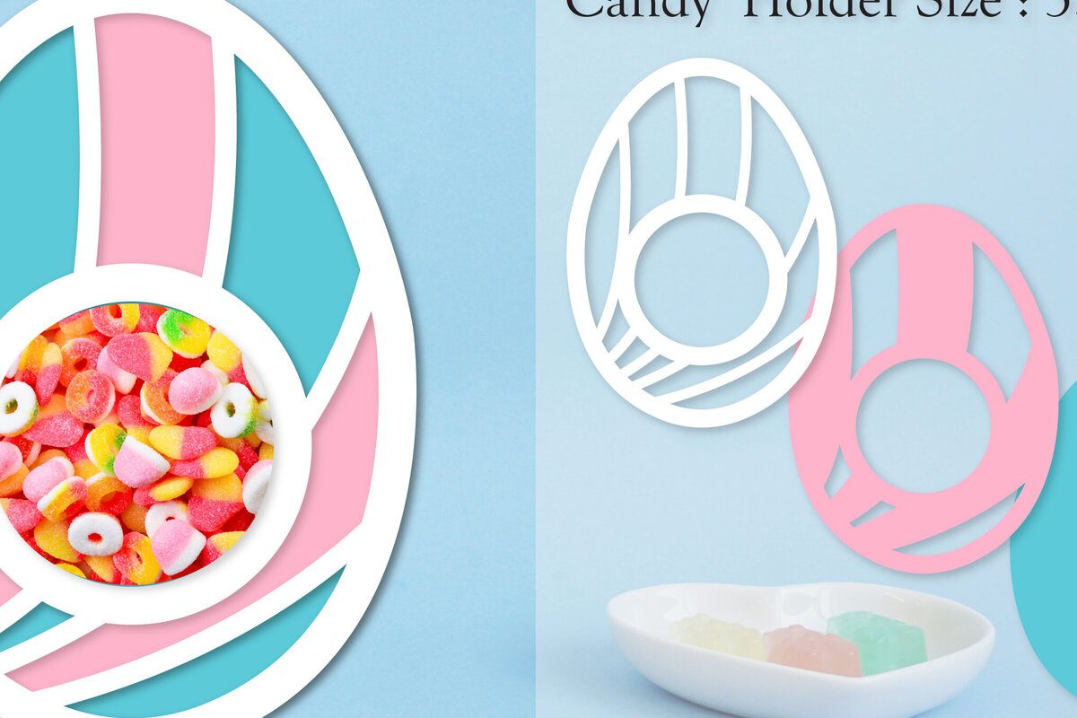 Σετ των 2 Intra απο ξύλο plywood  Χρώμα wenge 3mm-4mm πάχος - Easter Egg Candy Dome Horder Δίασταση 15x15 cm INTRAFABR-122964368