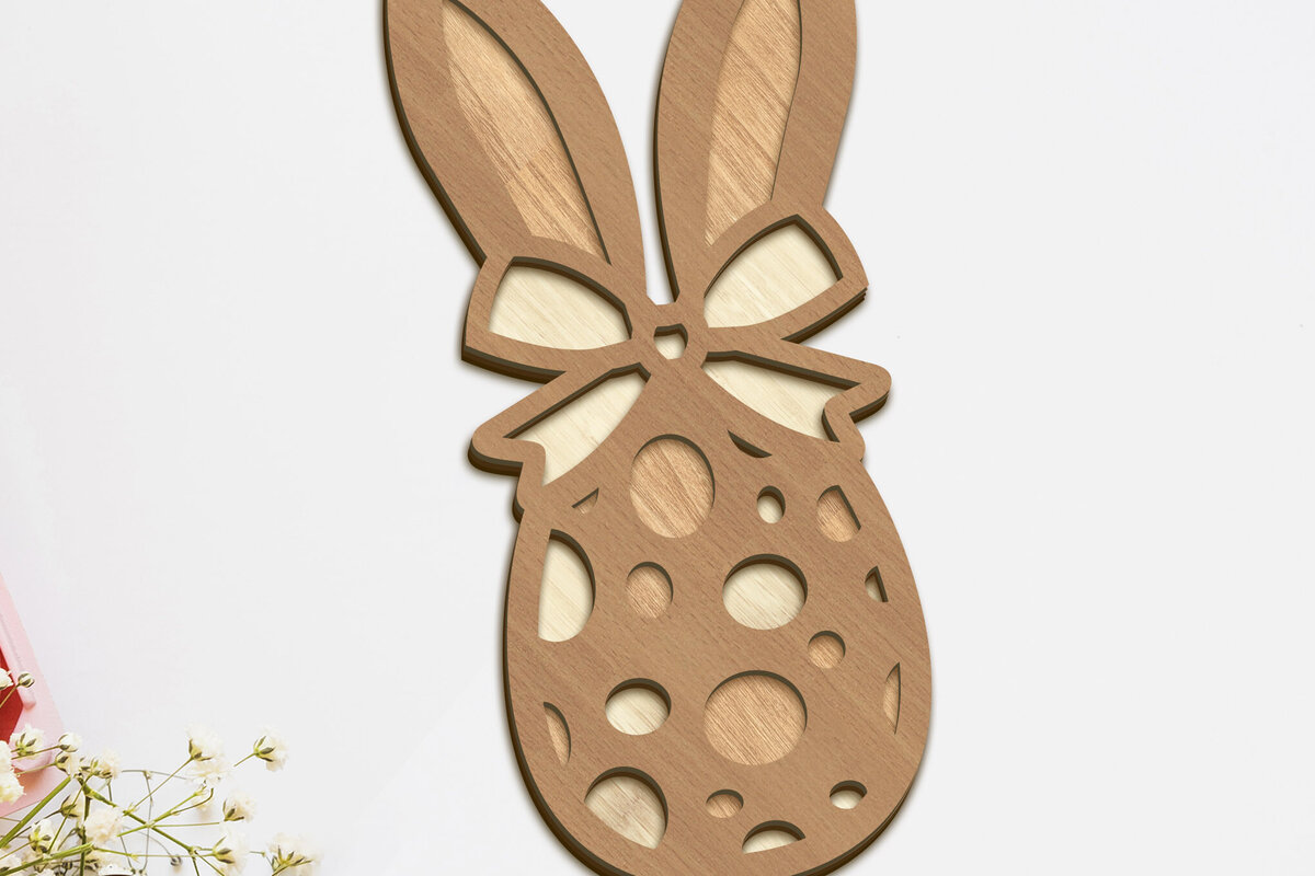 Σετ των 2 Intra απο ξύλο plywood  Χρώμα wenge 3mm-4mm πάχος - Διακοσμητικό πρότυπο κοπής πασχαλινών αυγών Δίασταση 5x4 cm INTRAFABR-100958861