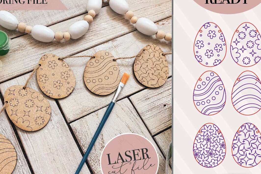 Σετ των 2 Intra απο ξύλο plywood  Χρώμα wenge 3mm-4mm πάχος - Πασχαλινό αυγό DIY Garland Δίασταση 4x4 cm INTRAFABR-87114176