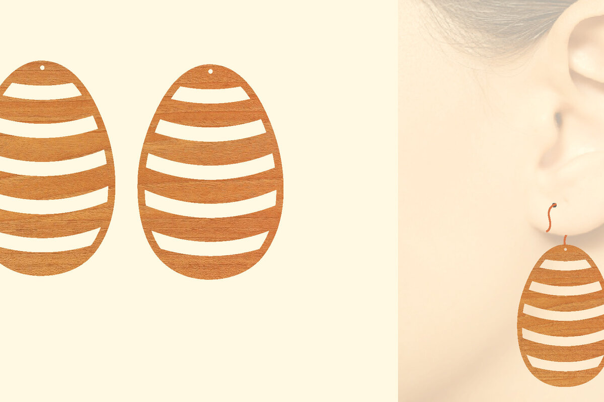 Σετ των 3 Intra απο ξύλο plywood  Χρώμα wenge 3mm-4mm πάχος - Πασχαλινά σκουλαρίκια με λέιζερ κομμένα Δίασταση 3x3 cm INTRAFABR-87115527