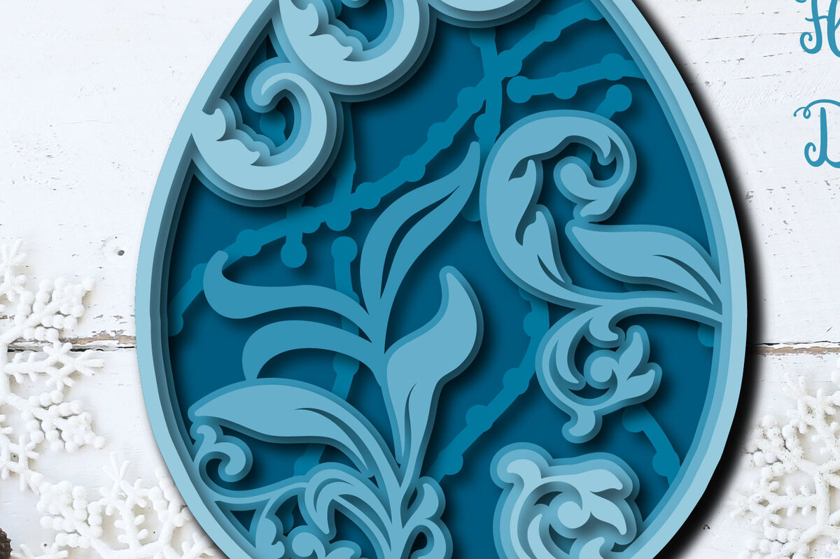 Σετ των 2 Intra απο ξύλο plywood  Χρώμα wenge 3mm-4mm πάχος - Πασχαλινό αυγό λουλουδάτο πολυστρωματικό κόψιμο με λέιζερ Δίασταση 15x15 cm INTRAFABR-53974159