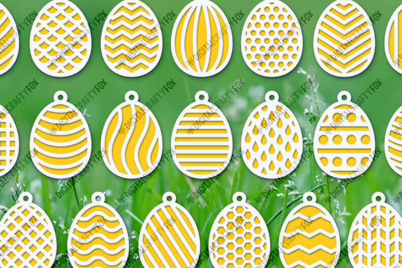 Σετ των 2 Intra απο ξύλο plywood  Χρώμα wenge 3mm-4mm πάχος - Πασχαλινό δέμα κρεμαστό αυγό Δίασταση 6x6 cm INTRAFABR-58174774