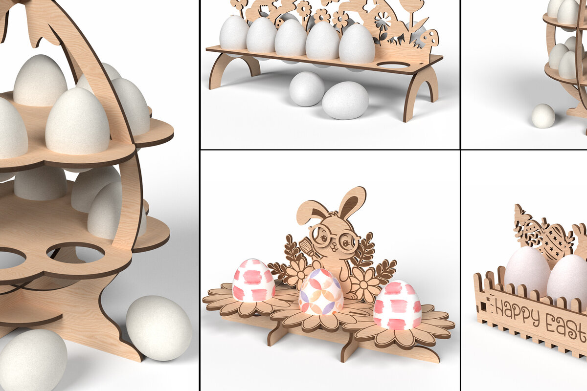 Σετ των 2 Intra απο ξύλο plywood  Χρώμα wenge 3mm-4mm πάχος - Δέσμη θήκης πασχαλινών αυγών Δίασταση 20x20 cm INTRAFABR-91118823