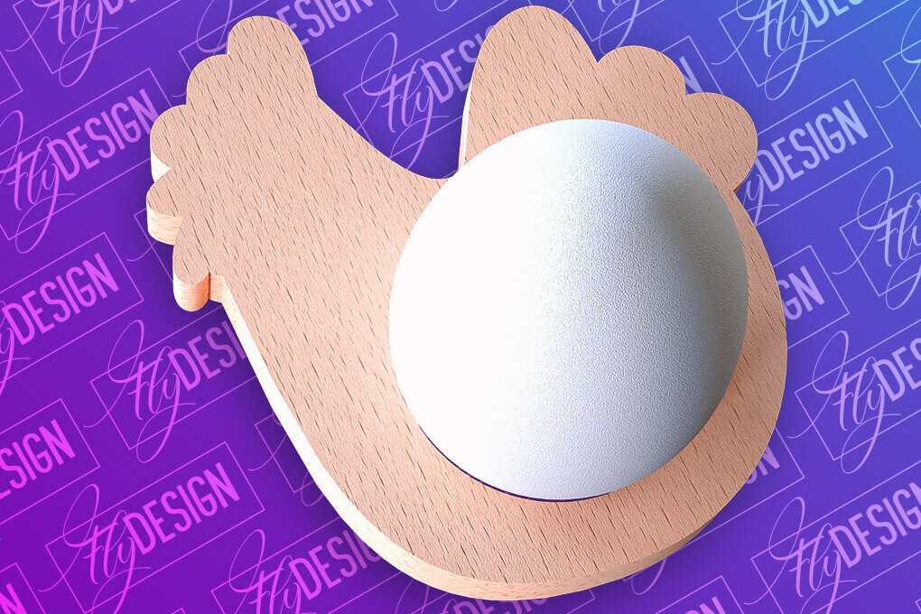 Σετ των 2 Intra απο ξύλο plywood  Χρώμα wenge 3mm-4mm πάχος - Πασχαλινή Αυγοθήκη | CNC Δίασταση 15x15 cm INTRAFABR-116781607