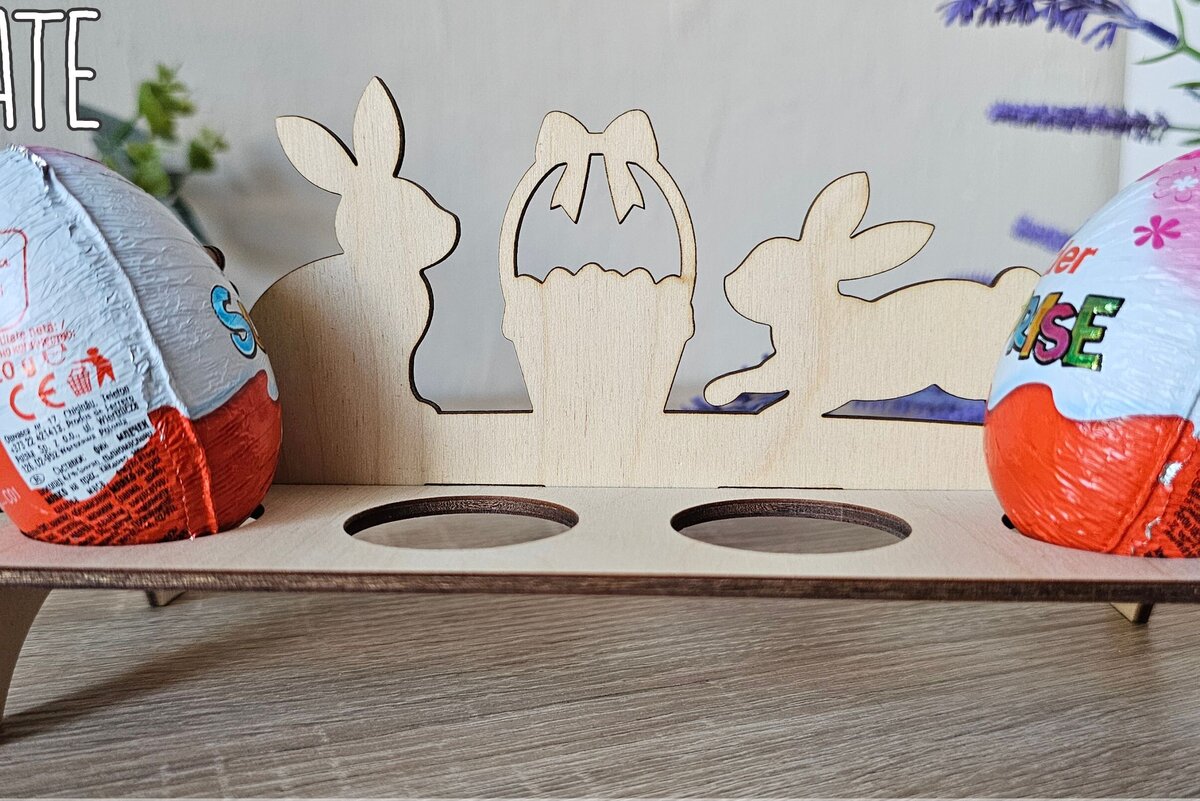 Σετ των 2 Intra απο ξύλο plywood  Χρώμα wenge 3mm-4mm πάχος - Πασχαλινή Αυγοθήκη , 8 Αυγοθήκη Δίασταση 4x4 cm INTRAFABR-121204164