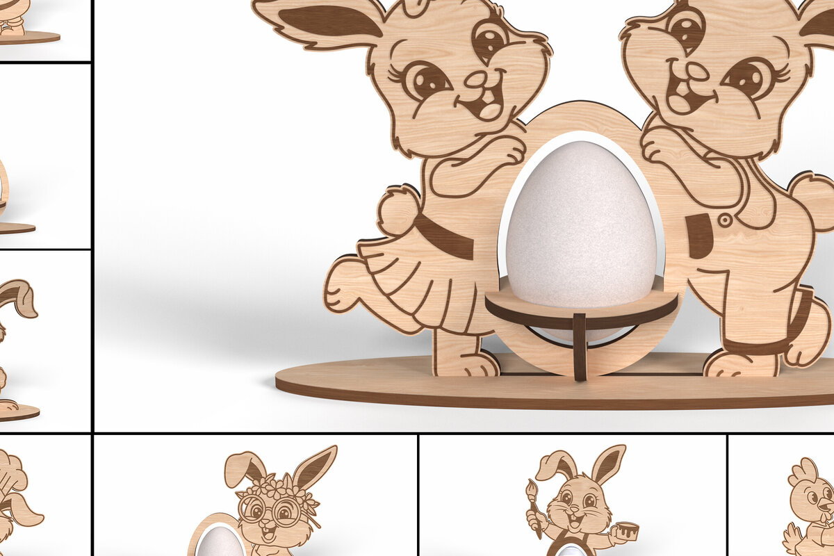 Σετ των 2 Intra απο ξύλο plywood  Χρώμα wenge 3mm-4mm πάχος - Πασχαλινή θήκη αυγών Bundle Δίασταση 6x6 cm INTRAFABR-121204172