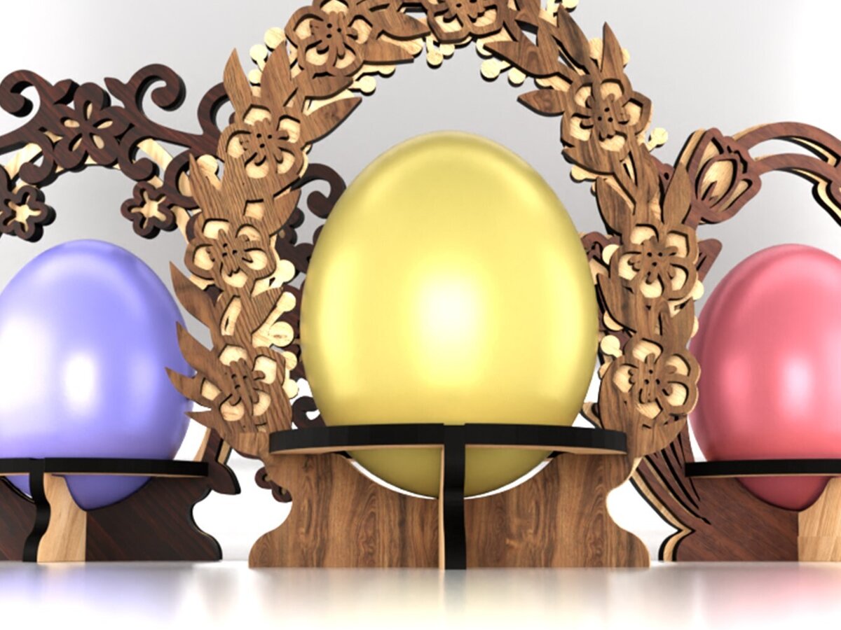 Σετ των 2 Intra απο ξύλο plywood  Χρώμα wenge 3mm-4mm πάχος - Σετ Πασχαλινές Αυγοθήκες Δίασταση 5x4 cm INTRAFABR-80706171