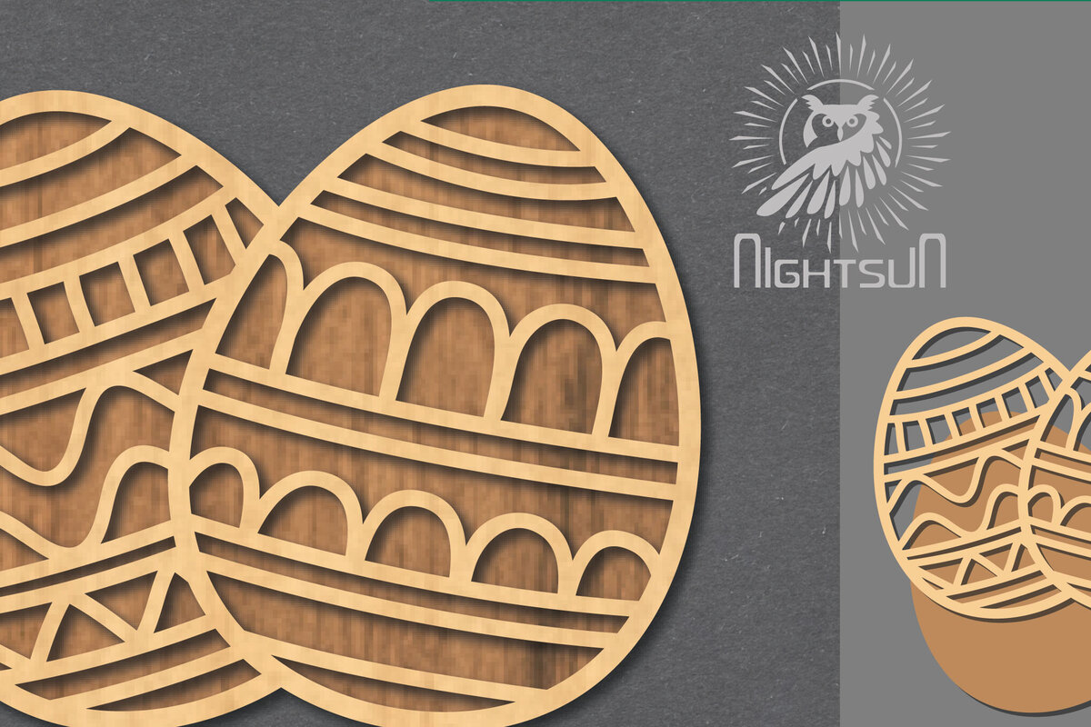 Σετ των 2 Intra απο ξύλο plywood  Χρώμα wenge 3mm-4mm πάχος - Διακόσμηση πασχαλινών αυγών κοπής με λέιζερ 2 Δίασταση 20x20 cm INTRAFABR-116324030