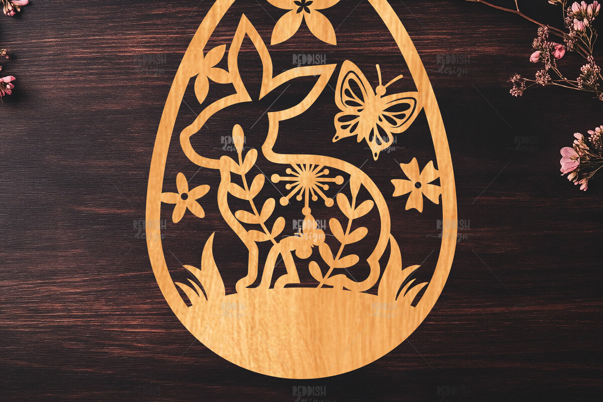 Σετ των 2 Intra απο ξύλο plywood  Χρώμα wenge 3mm-4mm πάχος - κοπής με λέιζερ πασχαλινό αυγό Δίασταση 15x15 cm INTRAFABR-116405059