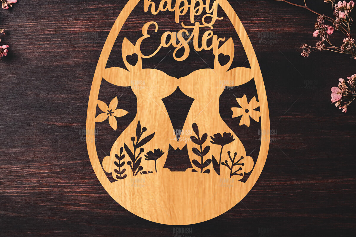 Σετ των 2 Intra απο ξύλο plywood  Χρώμα wenge 3mm-4mm πάχος - κοπής με λέιζερ πασχαλινό αυγό Δίασταση 15x15 cm INTRAFABR-116405092