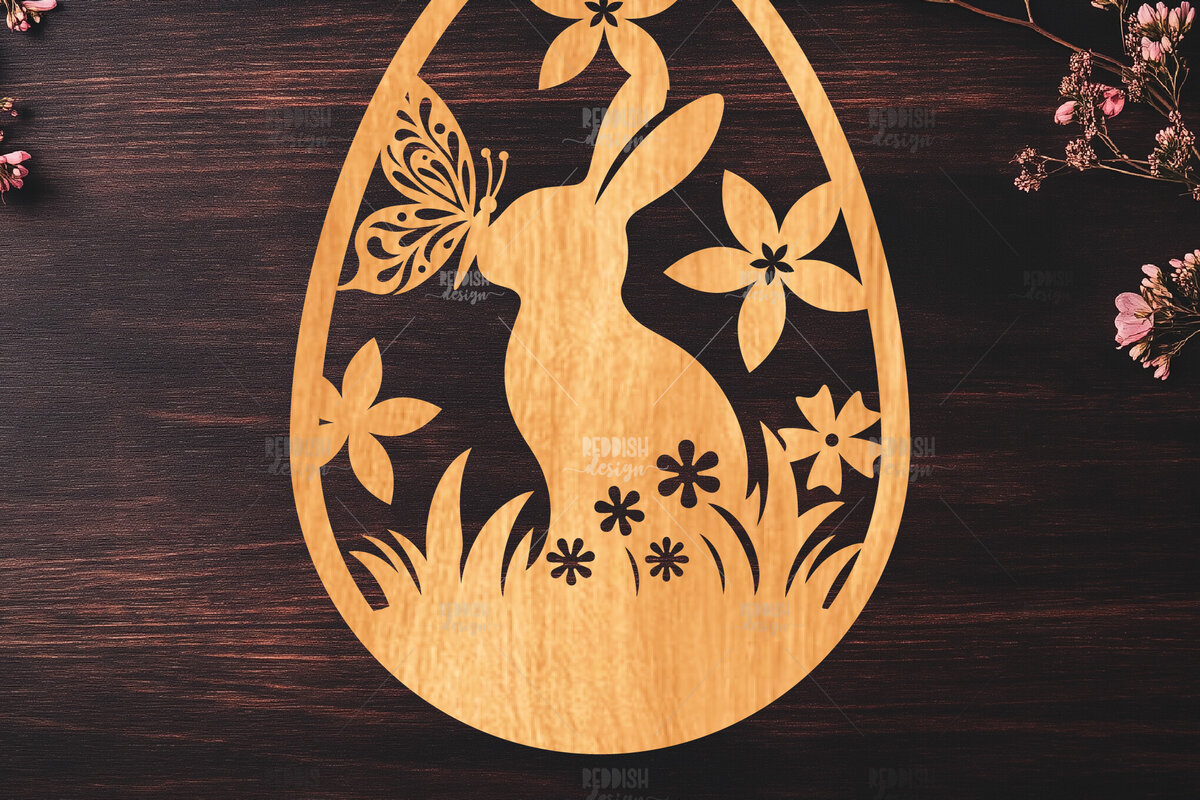 Σετ των 2 Intra απο ξύλο plywood  Χρώμα wenge 3mm-4mm πάχος - κοπής με λέιζερ πασχαλινό αυγό Δίασταση 15x15 cm INTRAFABR-49217848