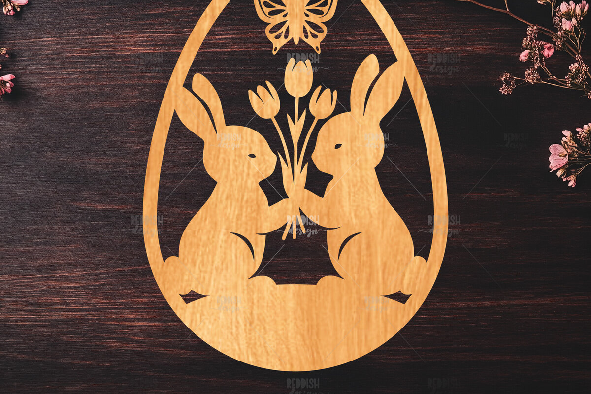 Σετ των 2 Intra απο ξύλο plywood  Χρώμα wenge 3mm-4mm πάχος - κοπής με λέιζερ πασχαλινό αυγό Δίασταση 15x15 cm INTRAFABR-92995893