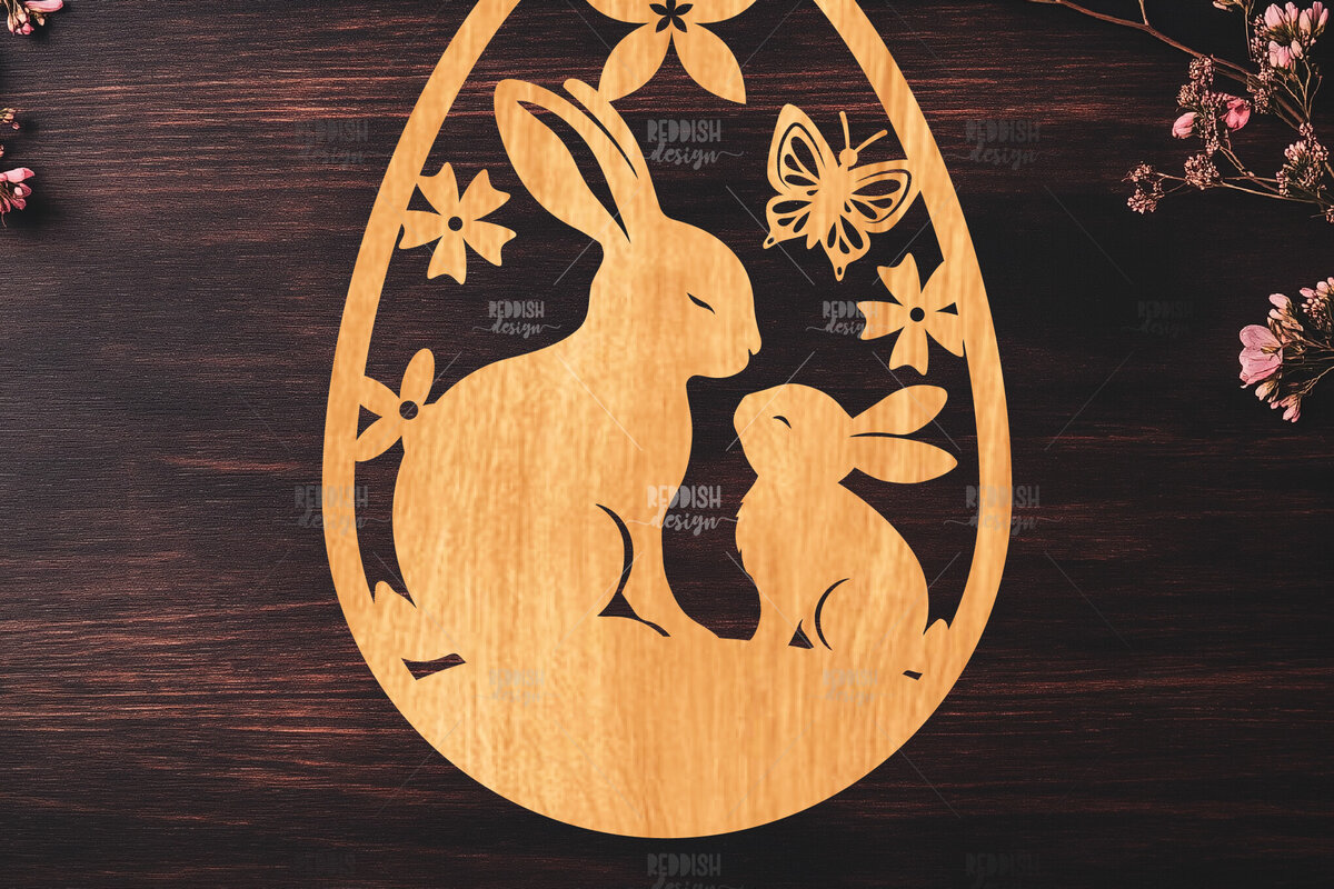 Σετ των 2 Intra απο ξύλο plywood  Χρώμα wenge 3mm-4mm πάχος - κοπής με λέιζερ πασχαλινό αυγό Δίασταση 15x15 cm INTRAFABR-51186868