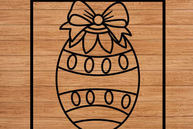 Intra απο ξύλο plywood  Χρώμα wenge 3mm-4mm πάχος - Πασχαλινό αυγό με λέιζερ κομμένο λαγουδάκι Τέχνη τοίχου Δίασταση 40x50 cm INTRAFABR-92650993