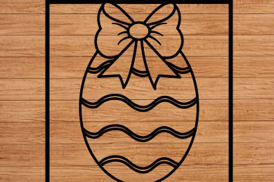 Intra απο ξύλο plywood  Χρώμα wenge 3mm-4mm πάχος - Πασχαλινό αυγό με λέιζερ κομμένο ό τοίχου Δίασταση 40x50 cm INTRAFABR-86801841