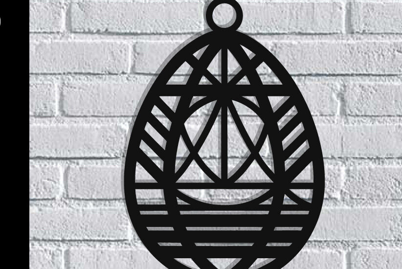 Intra απο ξύλο plywood  Χρώμα wenge 3mm-4mm πάχος - Τέχνη τοίχου με λέιζερ πασχαλινό αυγό Δίασταση 40x50 cm INTRAFABR-40251712