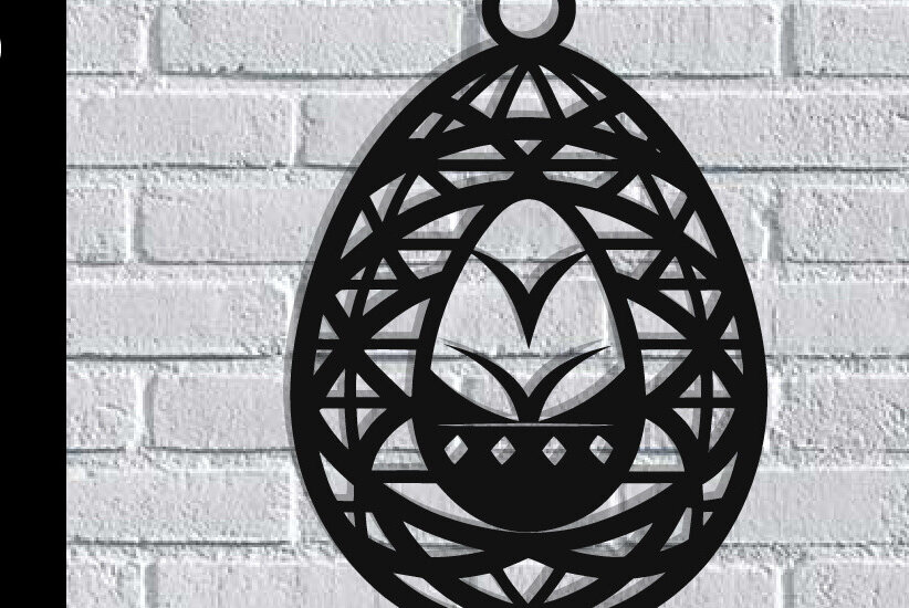 Intra απο ξύλο plywood  Χρώμα wenge 3mm-4mm πάχος - Τέχνη τοίχου με λέιζερ πασχαλινό αυγό Δίασταση 40x50 cm INTRAFABR-75973343