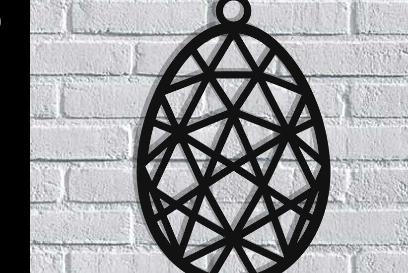 Intra απο ξύλο plywood  Χρώμα wenge 3mm-4mm πάχος - Τέχνη τοίχου με λέιζερ πασχαλινό αυγό Δίασταση 40x50 cm INTRAFABR-63136079