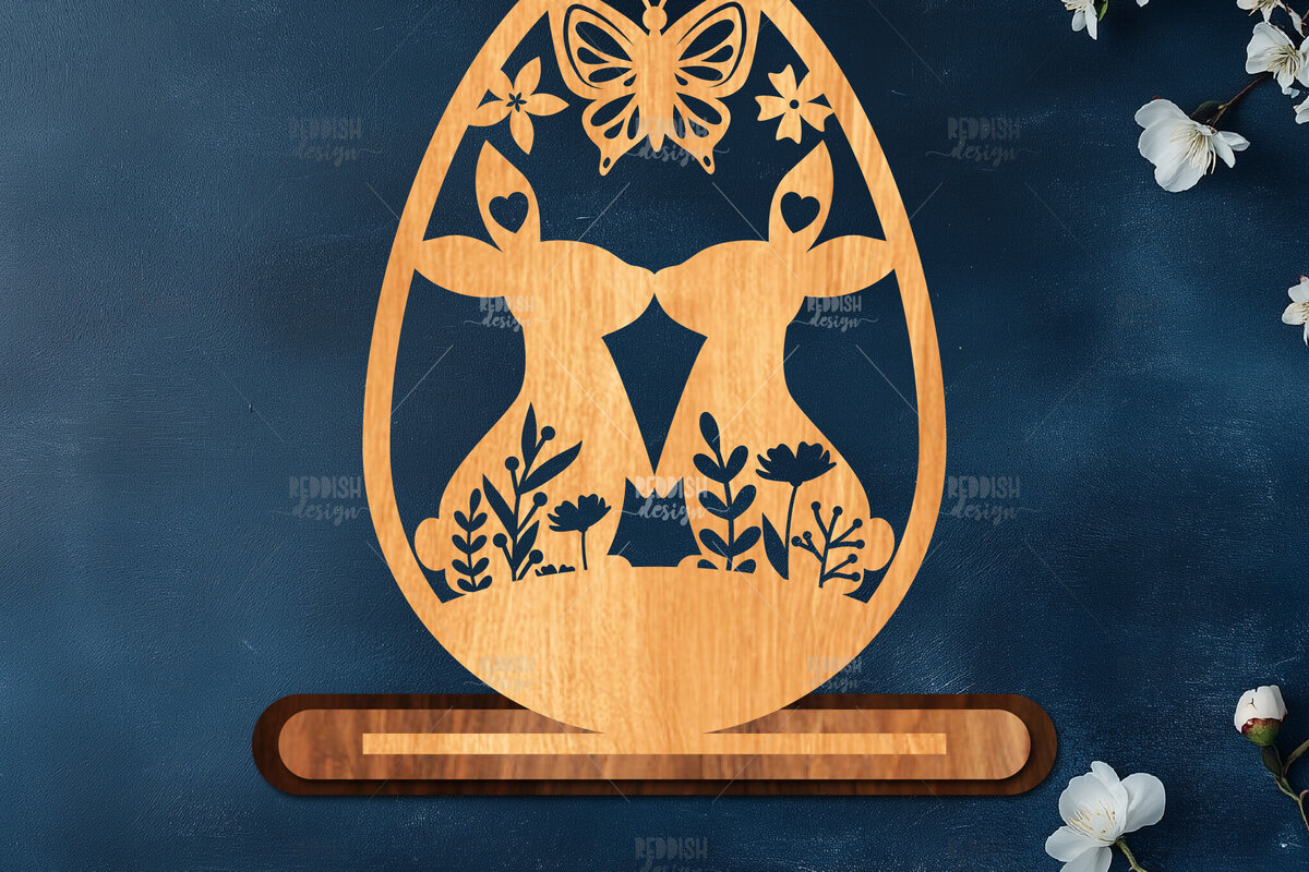 Σετ των 2 Intra απο ξύλο plywood  Χρώμα wenge 3mm-4mm πάχος - Στάση κοπής πασχαλινών αυγών με λέιζερ Δίασταση 15x15 cm INTRAFABR-60656657