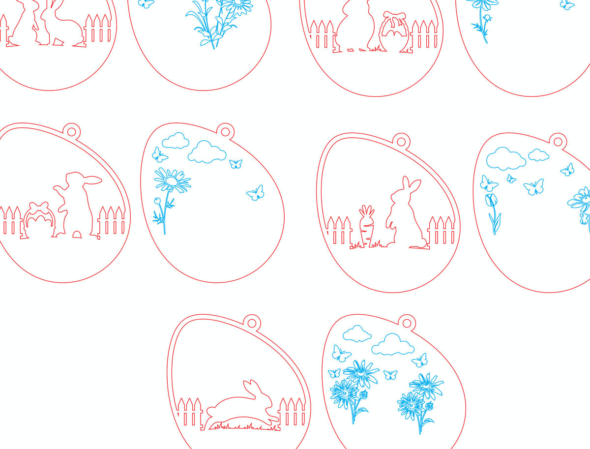 Σετ των 2 Intra απο ξύλο plywood  Χρώμα wenge 3mm-4mm πάχος - Πασχαλινό αυγό Δίασταση 20x20 cm INTRAFABR-115891863