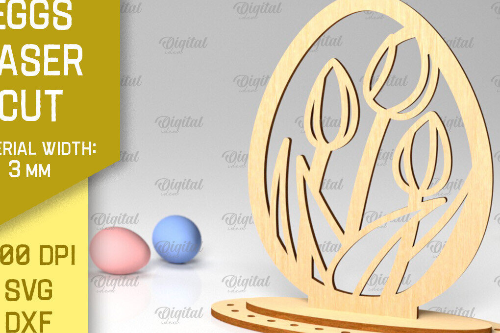 Σετ των 2 Intra απο ξύλο plywood  Χρώμα wenge 3mm-4mm πάχος - Πασχαλινό αυγό με λέιζερ. 3D Πασχαλινή διακόσμηση Δίασταση 15x15 cm INTRAFABR-115556462