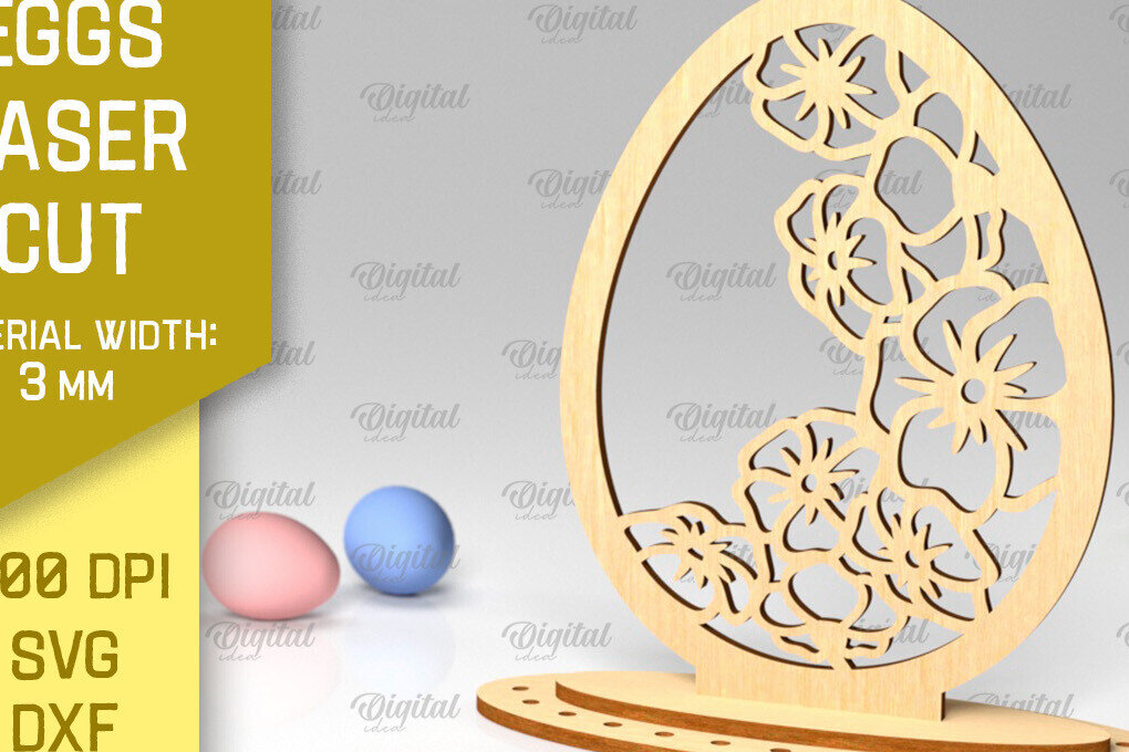 Σετ των 2 Intra απο ξύλο plywood  Χρώμα wenge 3mm-4mm πάχος - Πασχαλινό αυγό με λέιζερ. 3D Πασχαλινή διακόσμηση Δίασταση 15x15 cm INTRAFABR-59171729