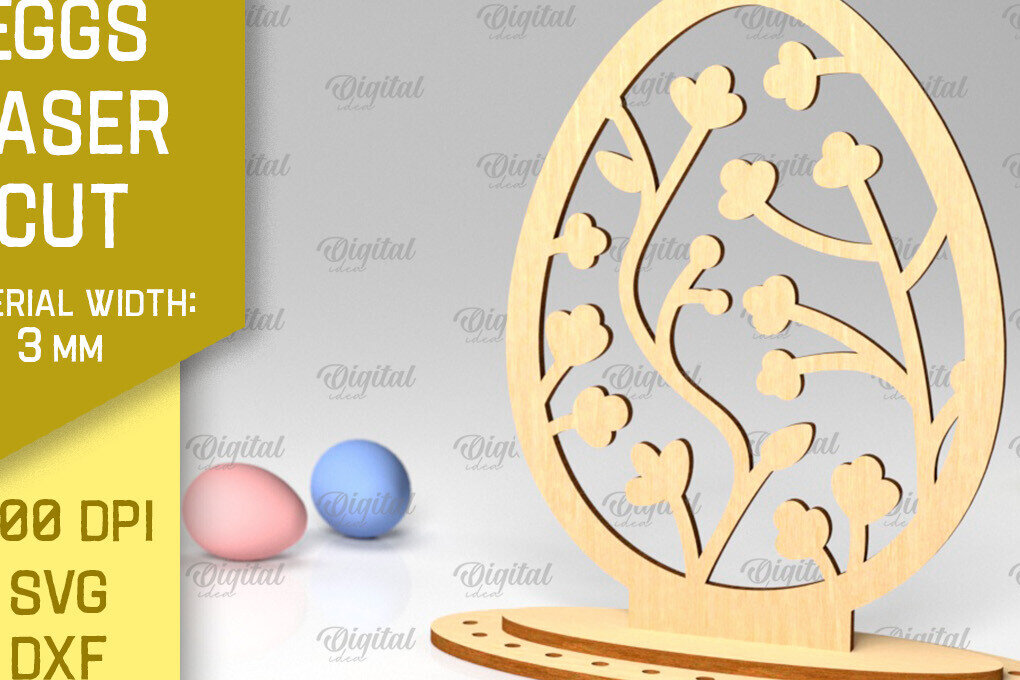 Σετ των 2 Intra απο ξύλο plywood  Χρώμα wenge 3mm-4mm πάχος - Πασχαλινό αυγό με λέιζερ. 3D Πασχαλινή διακόσμηση Δίασταση 15x15 cm INTRAFABR-59167568