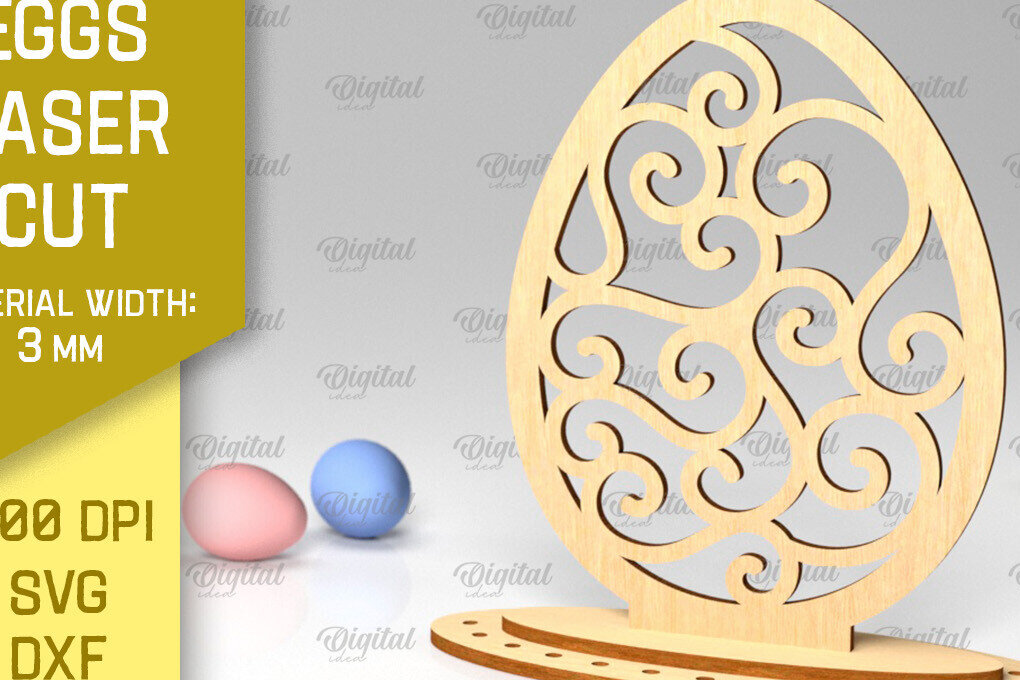 Σετ των 2 Intra απο ξύλο plywood  Χρώμα wenge 3mm-4mm πάχος - Πασχαλινό αυγό με λέιζερ. 3D Πασχαλινή διακόσμηση Δίασταση 15x15 cm INTRAFABR-123687977