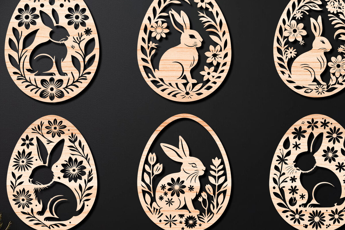 Σετ των 2 Intra απο ξύλο plywood  Χρώμα wenge 3mm-4mm πάχος - Πασχαλινό Αυγό LaserCut Δίασταση 4x4 cm INTRAFABR-123688014