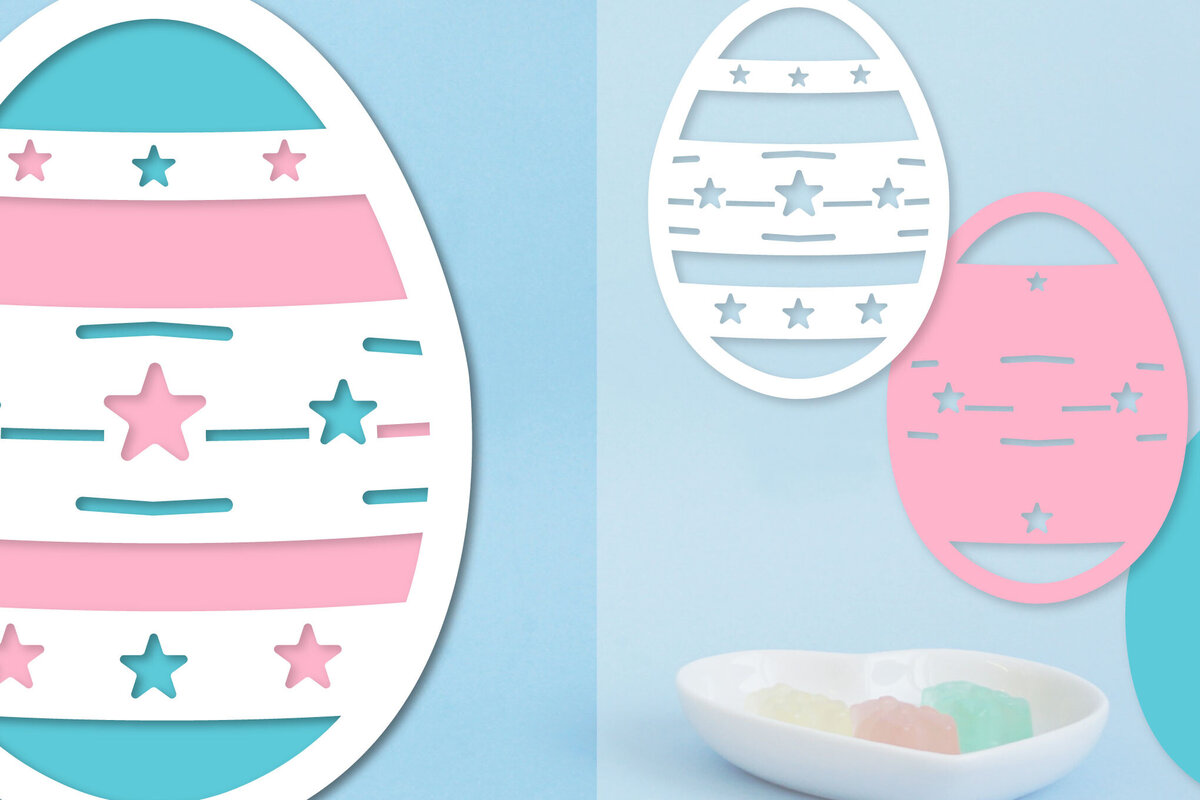 Σετ των 2 Intra απο ξύλο plywood  Χρώμα wenge 3mm-4mm πάχος - Πασχαλινό αυγό με στρώσεις Papercut Δίασταση 15x15 cm INTRAFABR-57109751