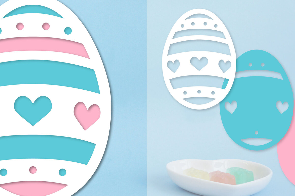 Σετ των 2 Intra απο ξύλο plywood  Χρώμα wenge 3mm-4mm πάχος - Πασχαλινό αυγό με στρώσεις Papercut Δίασταση 15x15 cm INTRAFABR-93696586