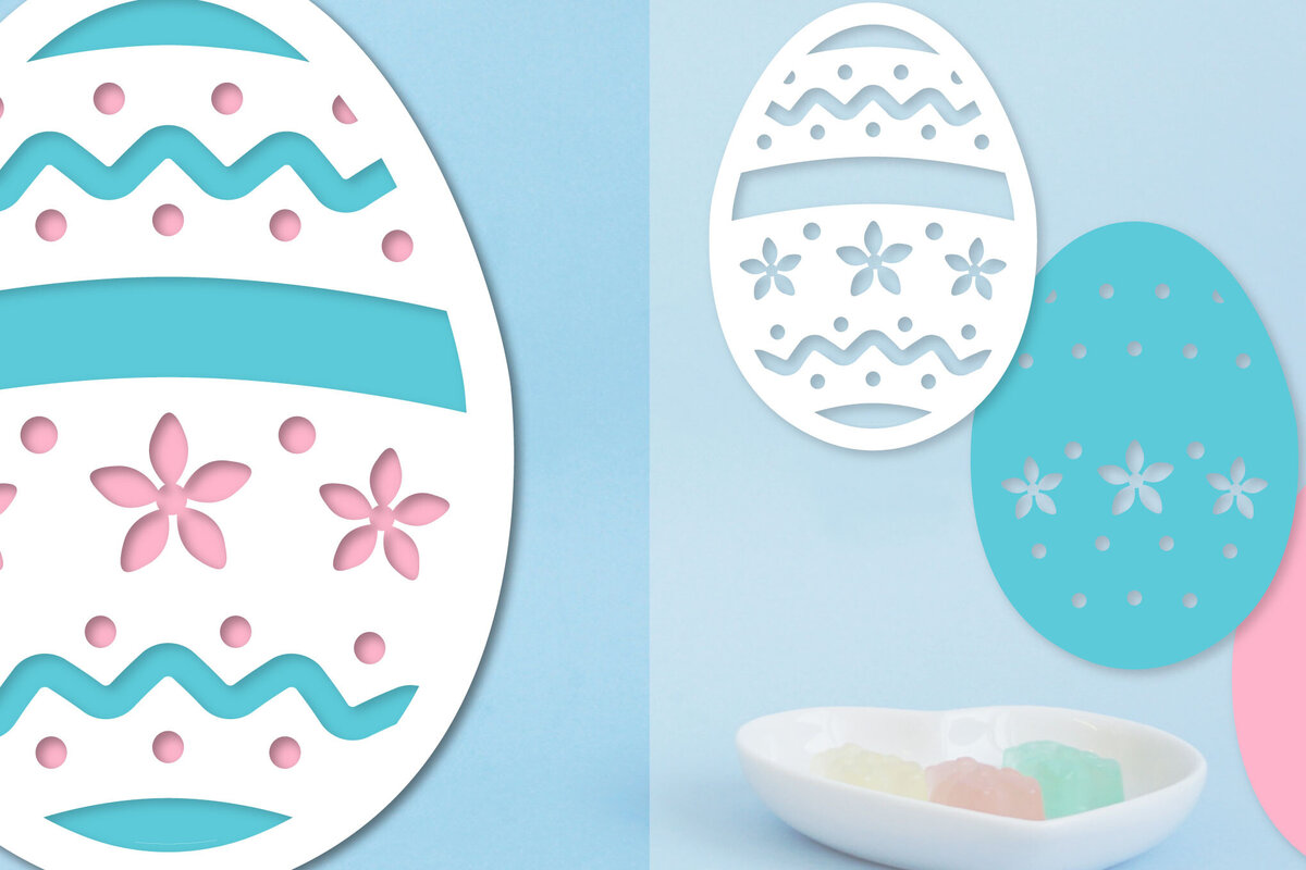 Σετ των 2 Intra απο ξύλο plywood  Χρώμα wenge 3mm-4mm πάχος - Πασχαλινό αυγό με στρώσεις Papercut Δίασταση 15x15 cm INTRAFABR-68975835