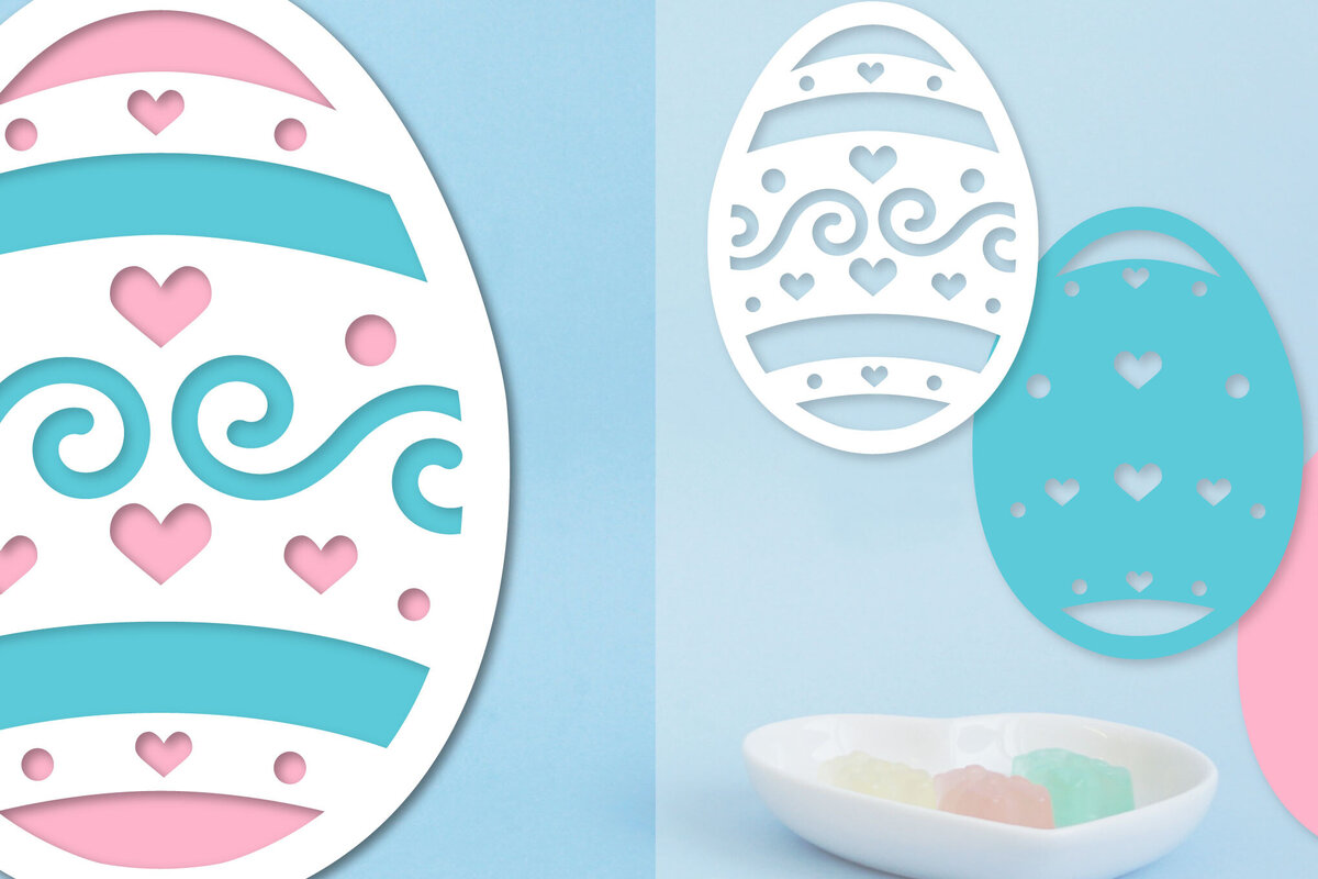 Σετ των 2 Intra απο ξύλο plywood  Χρώμα wenge 3mm-4mm πάχος - Πασχαλινό αυγό με στρώσεις Papercut Δίασταση 15x15 cm INTRAFABR-68961295